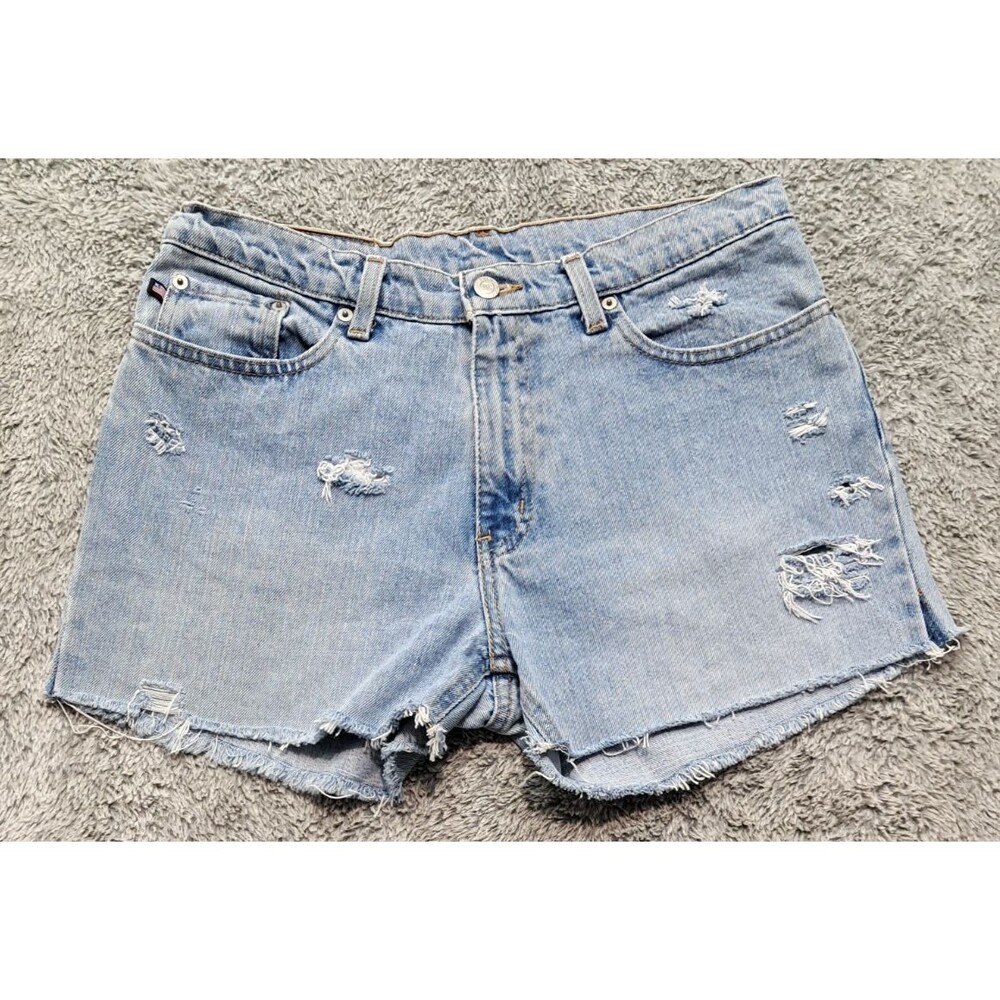 Polo Ralph Lauren Blue Jean Shorts Womens 8 Saturday Polo Jeans Co Flag Cut-Offs